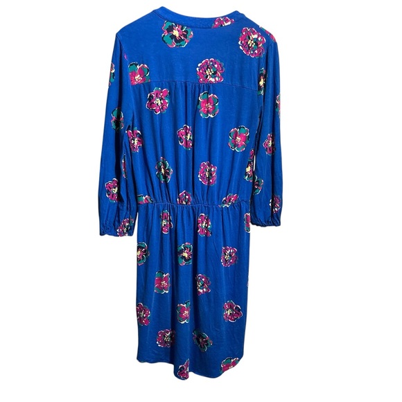 Lilly Pulitzer Dress Womens Size M Beckett Floral Midi Blue Shirt - Picture 3 of 12